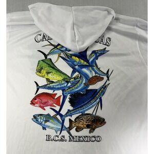 Dri Fit Cabo San Lucas Shirt Mens 2XL Graphic Hooded Long Sleeve UPF 40